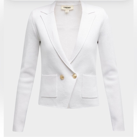 L'Agence Sofia White Knit Blazer NWOT - Picture 8 of 12